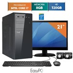 Computador EasyPC Intel Core I7 8GB HD 320GB Monitor 21