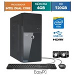 Ficha técnica e caractérísticas do produto Computador EasyPC Intel Dual Core 4GB 320GB
