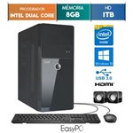 Ficha técnica e caractérísticas do produto Computador EasyPC Intel Dual Core 8GB 1TB Windows 10