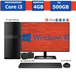 Computador EasyPC MicrosoftPack Intel Core I3 4GB 500GB Monitor LED 15.6 Windows 10 e Office