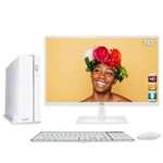 Computador Easypc Slim White Intel Core I3 4gb HD 3tb Monitor Led 19.5" Hq Hdmi Branco Bivolt