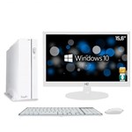 Ficha técnica e caractérísticas do produto Computador EasyPC Slim White Intel Core I3 4GB HD 1TB Monitor LED 15.6" HQ HDMI Branco Windows 10