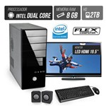 Ficha técnica e caractérísticas do produto Computador Flex Computer Starter Intel Dual Core 8Gb Hd 2 Tb Áudio 5,1 Monitor Led 19,5