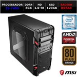 Ficha técnica e caractérísticas do produto Computador Gamer Moba Intel Core I5 8GB RAM SSD 120GB HD 1TB RX 560 2GB Aero GT NTC