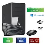 Ficha técnica e caractérísticas do produto Computador 3Green Fast Intel Dual Core 2.41ghz 4GB HD 1TB Wifi DVD Mouse Teclado Sem Fio Windows 10