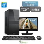 Ficha técnica e caractérísticas do produto Computador 3Green Intel Dual Core J3060 4Gb 320Gb com Monitor Led 15.6 Mouse Teclado Hdmi Usb 3.0