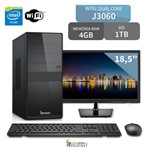 Ficha técnica e caractérísticas do produto Computador 3green Intel Dual Core J3060 4gb 1tb com Monitor Led 18.5 Wifi Hdmi USB 3.0