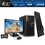 Ficha técnica e caractérísticas do produto Computador ICC IV2340C2M18 Intel Core I3 3.20 Ghz 4GB HD 250GB DVDRW Kit Multimídia Monitor LED 18,5" HDMI FULLHD