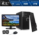 Ficha técnica e caractérísticas do produto Computador ICC IV2344CM15 Intel Core I3 3.2Ghz 4GB HD 3TB DVDRW Kit Multimídia Monitor LED
