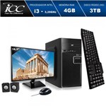 Ficha técnica e caractérísticas do produto Computador ICC IV2344CWM18 Intel Core I3 3.20ghz 4GB HD 3TB DVD Kit Multimídia Monitor LED 18,5" HDMI FULLHD Windows 10