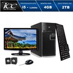 Ficha técnica e caractérísticas do produto Computador ICC IV2543CWM15 Intel Core I5 3.2Ghz 4GB HD 2TB DVDRW Kit Multimídia Monitor LED Windows 10