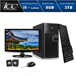 Ficha técnica e caractérísticas do produto Computador ICC IV2584CM15 Intel Core I5 3.2Ghz 8GB HD 3TB DVDRW Kit Multimídia Monitor LED