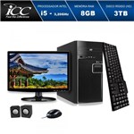 Ficha técnica e caractérísticas do produto Computador ICC IV2584CWM15 Intel Core I5 3.2Ghz 8GB HD 3TB DVDRW Kit Multimídia Monitor LED Windows 10