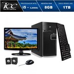 Ficha técnica e caractérísticas do produto Computador ICC IV2582CWM15 Intel Core I5 3.2Ghz 8GB HD 1TB DVDRW Kit Multimídia Monitor LED Windows 10
