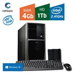 Ficha técnica e caractérísticas do produto Computador Intel Dual Core 2.41GHz 4GB HD 1 TB com Windows 10 PRO Certo PC FIT 101