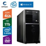 Computador Intel Dual Core 2.41GHz 4GB HD 1TB DVD com Windows 10 Certo PC FIT 1030