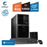 Ficha técnica e caractérísticas do produto Computador Intel Dual Core 2.41GHz 4GB HD 500GB com Windows 10 PRO Certo PC Fit 097