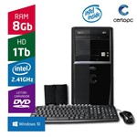 Computador Intel Dual Core 2.41GHz 8GB HD 1TB DVD com Windows 10 Certo PC FIT 1080