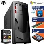 Ficha técnica e caractérísticas do produto Computador Intel Dual Core 4gb HD 160gb Windows 7 Wifi