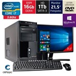 Ficha técnica e caractérísticas do produto Computador + Monitor 21,5 Intel Core I7 16GB HD 1TB DVD com Windows 10 PRO Certo PC Desempenho 957