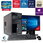 Ficha técnica e caractérísticas do produto Computador + Monitor 21.5" Intel Core I7 16GB HD 2TB DVD com Windows 10 PRO Certo PC Desempenho 960