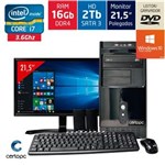 Ficha técnica e caractérísticas do produto Computador + Monitor 21.5" Intel Core I7 16GB HD 2TB DVD com Windows 10 SL Certo PC Desempenho 959