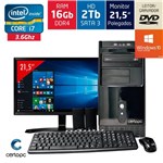 Ficha técnica e caractérísticas do produto Computador + Monitor 21,5 Intel Core I7 16GB HD 2TB DVD com Windows 10 SL Certo PC Desempenho 959