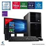 Ficha técnica e caractérísticas do produto Computador + Monitor 21,5?? Intel Core I7 16GB SSD 240GB Certo PC Desempenho 964