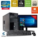 Ficha técnica e caractérísticas do produto Computador + Monitor 21,5 Intel Core I7 8GB HD 1TB DVD com Windows 10 SL Certo PC Desempenho 947