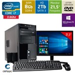 Ficha técnica e caractérísticas do produto Computador + Monitor 21,5 Intel Core I7 8GB HD 2TB DVD com Windows 10 PRO Certo PC Desempenho 951