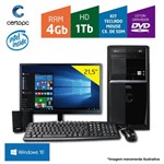 Computador + Monitor 21,5'' Intel Dual Core 2.41GHz 4GB HD 1TB DVD KIT Win 10 SL Certo PC FIT 119