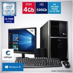 Ficha técnica e caractérísticas do produto Computador + Monitor 15" Intel Core I3 7ª Geração 4GB HD 500GB com Windows 10 Certo PC SMART 010