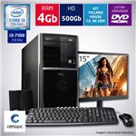 Ficha técnica e caractérísticas do produto Computador + Monitor 15 Intel Core I3 7ª Geração 4GB HD 500GB DVD Certo PC SMART 009