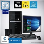 Ficha técnica e caractérísticas do produto Computador + Monitor 15" Intel Core I3 7ª Geração 8GB HD 1TB com Windows 10 Certo PC SMART 036
