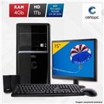 Ficha técnica e caractérísticas do produto Computador + Monitor 15” Intel Dual Core 2.41GHz 4GB HD 1TB Certo PC Fit 1035