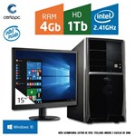 Ficha técnica e caractérísticas do produto Computador + Monitor 15 Intel Dual Core 2.41GHz 4GB HD 1TB com Windows 10 Certo PC FIT 037