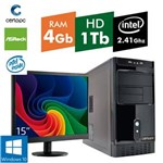 Ficha técnica e caractérísticas do produto Computador + Monitor 15' Intel Dual Core 2.41GHz 4GB HD 1TB com Windows 10 Certo PC FIT 1037