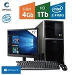 Ficha técnica e caractérísticas do produto Computador + Monitor 15 Intel Dual Core 2.41GHz 4GB HD 1TB com Windows 10 PRO Certo PC FIT 104