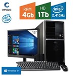 Ficha técnica e caractérísticas do produto Computador + Monitor 15' Intel Dual Core 2.41GHz 4GB HD 1TB com Windows 10 PRO Certo PC FIT 1104