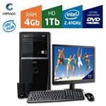 Ficha técnica e caractérísticas do produto Computador + Monitor 15 Intel Dual Core 2.41GHz 4GB HD 1TB DVD Certo PC FIT 036