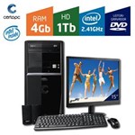 Ficha técnica e caractérísticas do produto Computador + Monitor 15' Intel Dual Core 2.41GHz 4GB HD 1TB DVD Certo PC FIT 1036