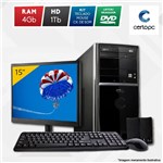 Ficha técnica e caractérísticas do produto Computador + Monitor 15” Intel Dual Core 2.41GHz 4GB HD 1TB DVD Certo PC Fit 1036