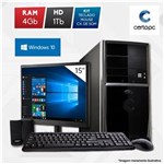 Ficha técnica e caractérísticas do produto Computador + Monitor 15” Intel Dual Core 2.41GHz 4GB HD 1TB Windows 10 SL Certo PC Fit 1039