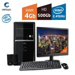 Ficha técnica e caractérísticas do produto Computador + Monitor 15'' Intel Dual Core 2.41GHz 4GB HD 500GB Certo PC FIT 011