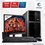 Computador + Monitor 15” Intel Dual Core 2.41GHz 4GB HD 500GB Certo PC Fit 101