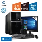 Ficha técnica e caractérísticas do produto Computador + Monitor 15'' Intel Dual Core 2.41GHz 4GB HD 500GB com Windows 10 Certo PC FIT 015