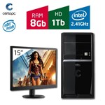 Ficha técnica e caractérísticas do produto Computador + Monitor 15 Intel Dual Core 2.41GHz 8GB HD 1TB Certo PC FIT 081