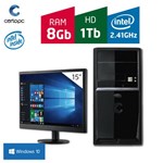 Ficha técnica e caractérísticas do produto Computador + Monitor 15 Intel Dual Core 2.41GHz 8GB HD 1TB com Windows 10 Certo PC FIT 085