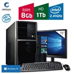 Ficha técnica e caractérísticas do produto Computador + Monitor 15 Intel Dual Core 2.41GHz 8GB HD 1TB com Windows 10 Certo PC FIT 087