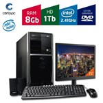 Ficha técnica e caractérísticas do produto Computador + Monitor 15 Intel Dual Core 2.41GHz 8GB HD 1TB DVD Certo PC FIT 084